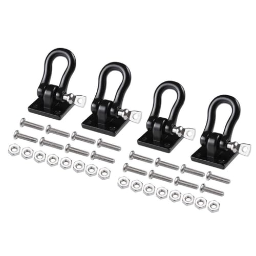 HAUTFENM 1/10 RC Crawler Autoanhänger Abschleppmetallschnalle -Haken Kletterhäzchen Teile kompatibel mit gemeinsamen RC -Modellen(4pcs Black) von HAUTFENM