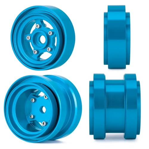 HAUTFENM 1/10 Skala Aluminium Beadlock Wheel Rad Rim Hub vorderen Heckvergleich mit Frosch Sand Scorcher Grasshopper Hornet Buggy -Auto -Upgrade Teile(Blue) von HAUTFENM