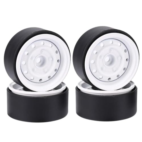 HAUTFENM 1,9 "100 g Metall Beadlock Wheel Rim Hub für 1 10 -Skala RC Crawler Car kompatibel mit Gen8 und ähnlichen Modellen(White) von HAUTFENM