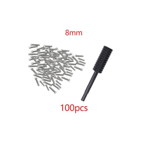 HAUTFENM 100 pcs M2 Stahlkanzlerringschrauben 1,9 Rad Felgen mit Schraubenschlüsselwerkzeug kompatibel mit 1 10 -Skala RC Crawler Cars AXI03007(100Pcs M2x8 Silver) von HAUTFENM