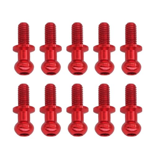 HAUTFENM 10pcs M3 Metall Hex -Kugelkopfschrauben mit 1 10 -Skala -RC -Drift -Autos wie TT01 TT02 D5 Modelle Universal Ersatzteile Zubehör kompatibel(Red) von HAUTFENM