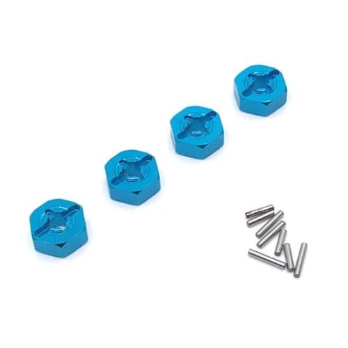 HAUTFENM 12-mm-Rad-Hex-Hub-Adapter-Kombinierer für RC-Auto-Upgrade-Teile kompatibel mit 144001 144010 124007 124016 124018 124019 A949 A959 A959-B Metall(Blue) von HAUTFENM