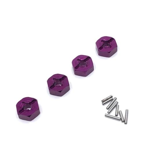 HAUTFENM 12-mm-Rad-Hex-Hub-Adapter-Kombinierer für RC-Auto-Upgrade-Teile kompatibel mit 144001 144010 124007 124016 124018 124019 A949 A959 A959-B Metall(Purple) von HAUTFENM
