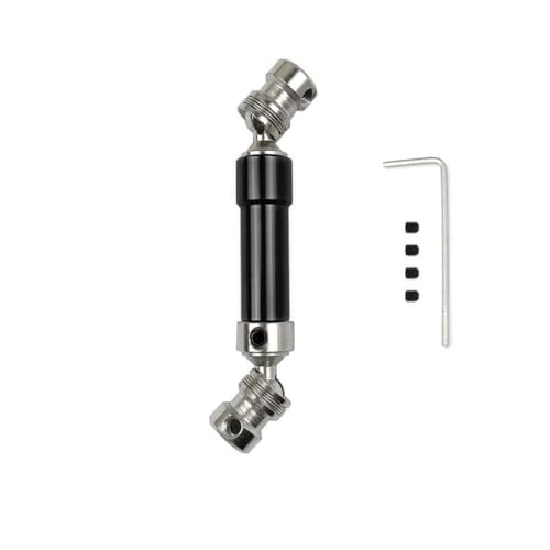 HAUTFENM 12427 12423 12428 12429 Metall-Heckantriebswelle 80 mm-100mm 1/12 RC-Auto-Upgrade-Teile mit verschiedenen RC-Modellen.(Black) von HAUTFENM