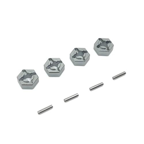 HAUTFENM 16101 16102 16103 16104 16106 16201 12mm Metallrad -Hub -Hub -Hub -Adapter für 1 16 Skala RC -Cars kompatibel mit verschiedenen RC -Modellen -Upgrade -Teilezubehör(Grey) von HAUTFENM