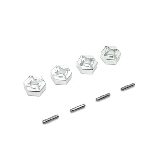 HAUTFENM 16101 16102 16103 16104 16106 16201 12mm Metallrad -Hub -Hub -Hub -Adapter für 1 16 Skala RC -Cars kompatibel mit verschiedenen RC -Modellen -Upgrade -Teilezubehör(Silver) von HAUTFENM