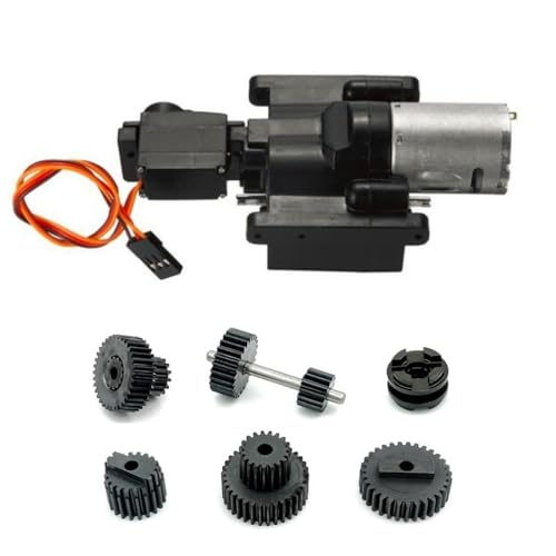 HAUTFENM 2 Geschwindigkeit 370 Motorgetriebe mit Stahlgetriebe Welle kompatibel mit C14 C24 B14 B36 Mn90 MN99S RC -Auto -Modelle Ersatzteile Teile(Steel Gear) von HAUTFENM