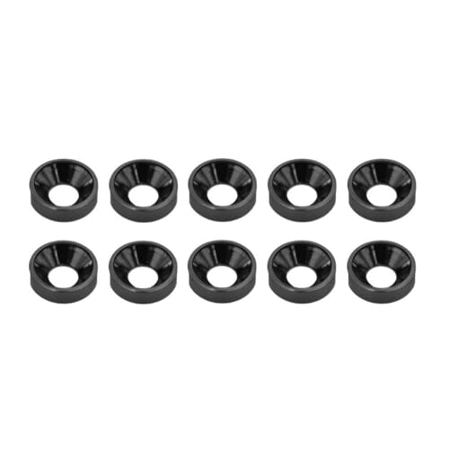 20pcs 10pcs M3 Flachwaschfarbe Aluminium Counterunk Waschmaschine kompatibel mit RC Crawler Chassis Shafty Moa Comp Builds für DIY -Projekte(10Pcs Black) von HAUTFENM