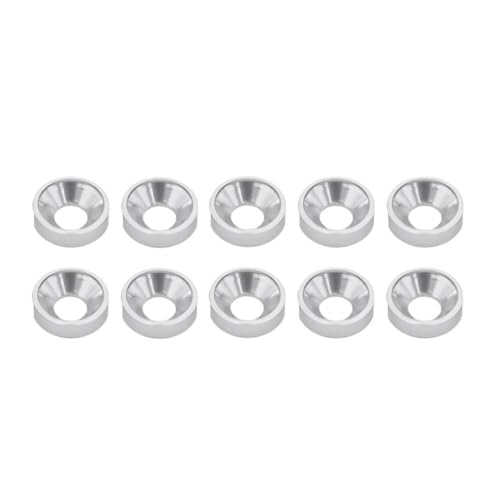 20pcs 10pcs M3 Flachwaschfarbe Aluminium Counterunk Waschmaschine kompatibel mit RC Crawler Chassis Shafty Moa Comp Builds für DIY -Projekte(10Pcs Silver) von HAUTFENM