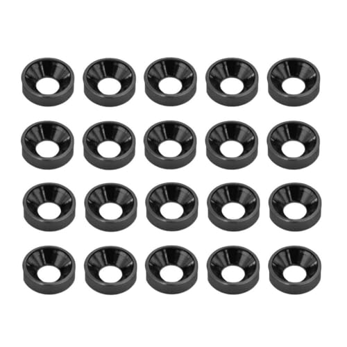HAUTFENM 20pcs 10pcs M3 Flachwaschfarbe Aluminium Counterunk Waschmaschine kompatibel mit RC Crawler Chassis Shafty Moa Comp Builds für DIY -Projekte(20Pcs Black) von HAUTFENM