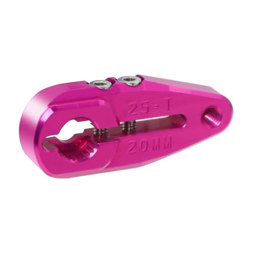 HAUTFENM 24 mm 20 mm Metall Servo Arm -Klemmhorn 25T Spline kompatibel mit 1 10 -Skala -RC -Buggy Raider und ähnlichen Servo -Modellen(20mm 1Pcs Pink) von HAUTFENM