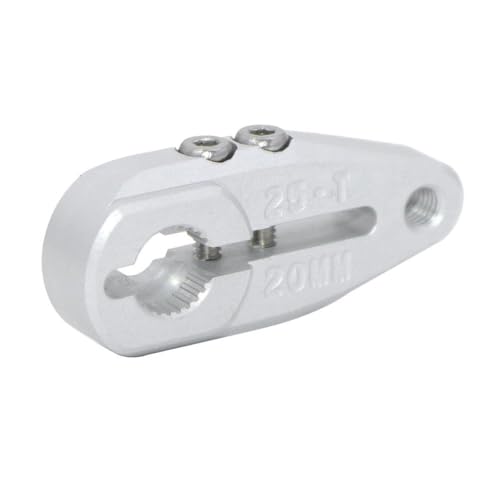 HAUTFENM 24 mm 20 mm Metall Servo Arm -Klemmhorn 25T Spline kompatibel mit 1 10 -Skala -RC -Buggy Raider und ähnlichen Servo -Modellen(20mm 1Pcs Silver) von HAUTFENM