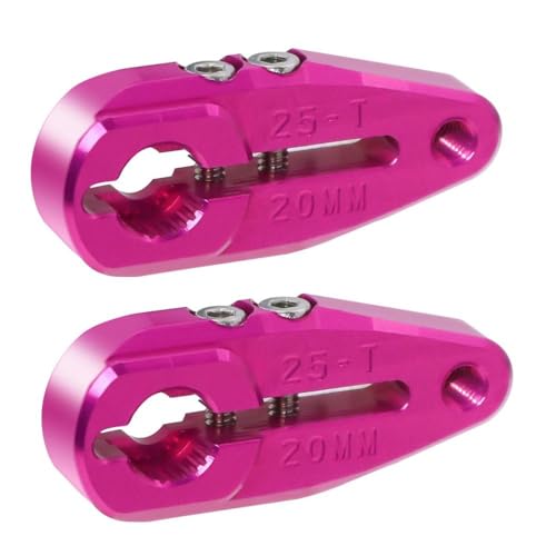 HAUTFENM 24 mm 20 mm Metall Servo Arm -Klemmhorn 25T Spline kompatibel mit 1 10 -Skala -RC -Buggy Raider und ähnlichen Servo -Modellen(20mm 2Pcs Pink) von HAUTFENM