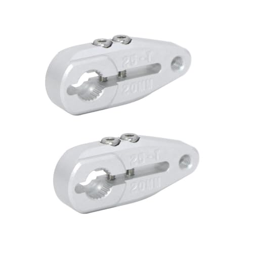 HAUTFENM 24 mm 20 mm Metall Servo Arm -Klemmhorn 25T Spline kompatibel mit 1 10 -Skala -RC -Buggy Raider und ähnlichen Servo -Modellen(20mm 2Pcs Silver) von HAUTFENM