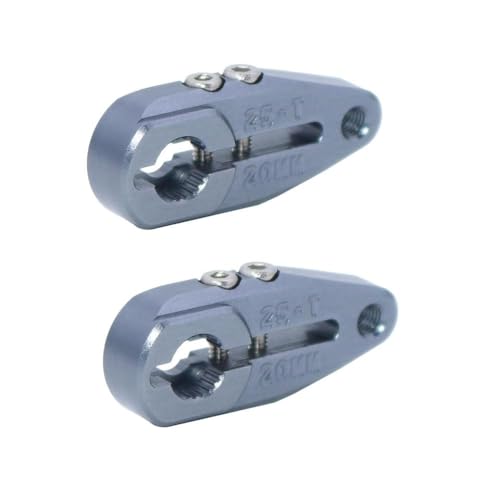 HAUTFENM 24 mm 20 mm Metall Servo Arm -Klemmhorn 25T Spline kompatibel mit 1 10 -Skala -RC -Buggy Raider und ähnlichen Servo -Modellen(20mm 2Pcs Titanium) von HAUTFENM