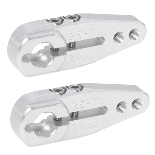 HAUTFENM 24 mm 20 mm Metall Servo Arm -Klemmhorn 25T Spline kompatibel mit 1 10 -Skala -RC -Buggy Raider und ähnlichen Servo -Modellen(24mm 2Pcs Silver) von HAUTFENM