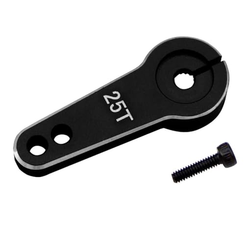 HAUTFENM 24T 25T Zahnmetall Servo Arm Horn 20mm 24 mm 24 mm für 1/10 Skala RC Crawler Car Lenkteile kompatibel mit verschiedenen RC -Modellen, einschließlich Fahrzeugen im TRX6 -Stil(1Pcs Black) von HAUTFENM