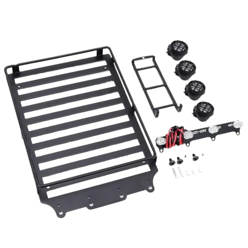HAUTFENM 4 -Metalldach -Spotlight -Gepäckträger -Simulationsteile für 1 18 Skala RC Crawler Car kompatibel mit 8560 Modell von HAUTFENM