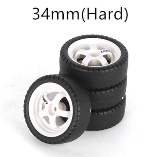 HAUTFENM 4PCS 33 mm RC Drift -Reifenrad -Hardreifenkompatibel mit 1 18 -Skala -RC -Automodellen wie AE86 A86 LD1801 LD1802 LD1803 LD1804 A01 A02 Upgrade -Teile(LA0034 White(Hard)) von HAUTFENM