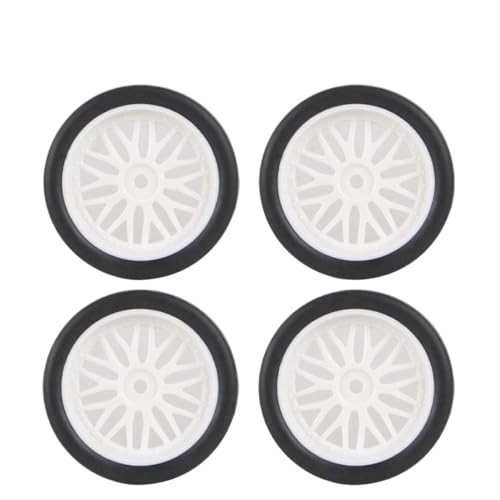 HAUTFENM 4PCS 33 mm RC Drift -Reifenrad -Hardreifenkompatibel mit 1 18 -Skala -RC -Automodellen wie AE86 A86 LD1801 LD1802 LD1803 LD1804 A01 A02 Upgrade -Teile(LA0046 White(Soft)) von HAUTFENM