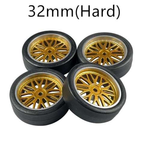 HAUTFENM 4PCS 33 mm RC Drift -Reifenrad -Hardreifenkompatibel mit 1 18 -Skala -RC -Automodellen wie AE86 A86 LD1801 LD1802 LD1803 LD1804 A01 A02 Upgrade -Teile(LA0046 Yellow(Hard)) von HAUTFENM