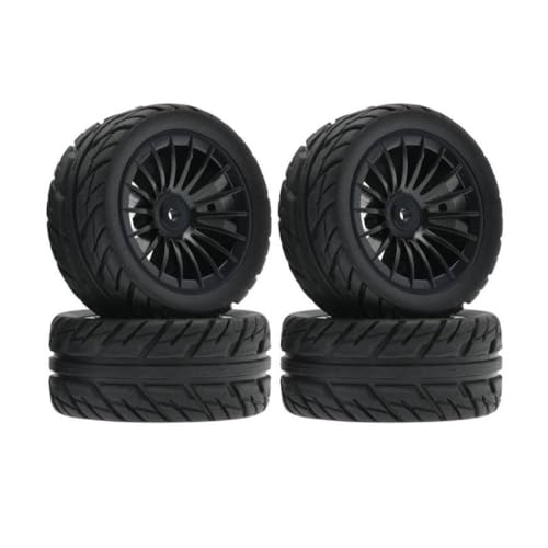HAUTFENM 4PCS 50mm Gummi -Reifenrad -Set kompatibel mit SG1603 SG1604 SG1605 UDIRC UD1601 UD1602 UD1603 UD1604 1 16 Skala -RC -Autoersatzteile Teile(Black) von HAUTFENM