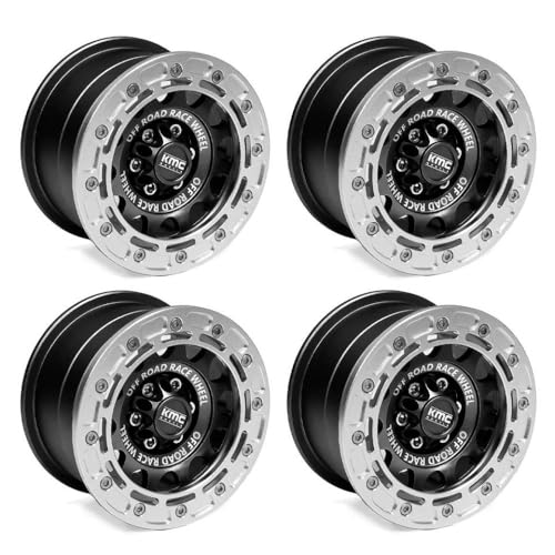 HAUTFENM 4pcs 2,2 "Metall Beadlock Wheel Rims kompatibel mit 1/8 1/10 RC -Crawler -Autos wie Wraith RR10 und ähnliche Modelle passt zu YK4082 Hub(C) von HAUTFENM