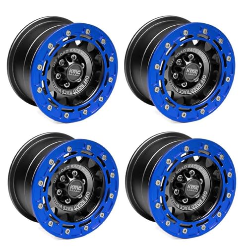HAUTFENM 4pcs 2,2 "Metall Beadlock Wheel Rims kompatibel mit 1/8 1/10 RC -Crawler -Autos wie Wraith RR10 und ähnliche Modelle passt zu YK4082 Hub(F) von HAUTFENM