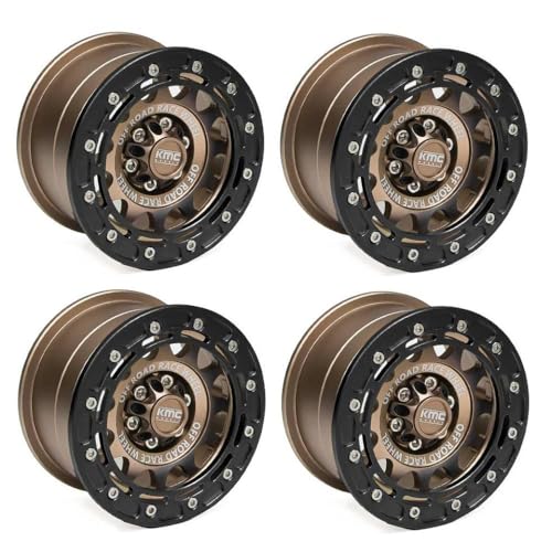 HAUTFENM 4pcs 2,2 "Metall Beadlock Wheel Rims kompatibel mit 1/8 1/10 RC -Crawler -Autos wie Wraith RR10 und ähnliche Modelle passt zu YK4082 Hub(H) von HAUTFENM