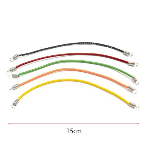 HAUTFENM 5pcs 15 cm 20 cm 30 cm Nylon elastisches Seil RC -Auto -Dachgepäckträger mit 1/10 1/18 1/24 RC -Crawler -Autos wie SCX24 kompatibel(5 Color 15cm) von HAUTFENM