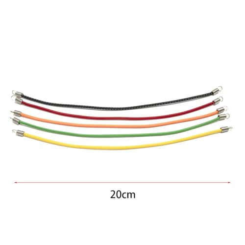 HAUTFENM 5pcs 15 cm 20 cm 30 cm Nylon elastisches Seil RC -Auto -Dachgepäckträger mit 1/10 1/18 1/24 RC -Crawler -Autos wie SCX24 kompatibel(5 Color 20cm) von HAUTFENM