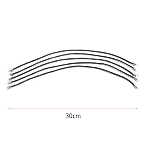HAUTFENM 5pcs 15 cm 20 cm 30 cm Nylon elastisches Seil RC -Auto -Dachgepäckträger mit 1/10 1/18 1/24 RC -Crawler -Autos wie SCX24 kompatibel(Black 30cm) von HAUTFENM