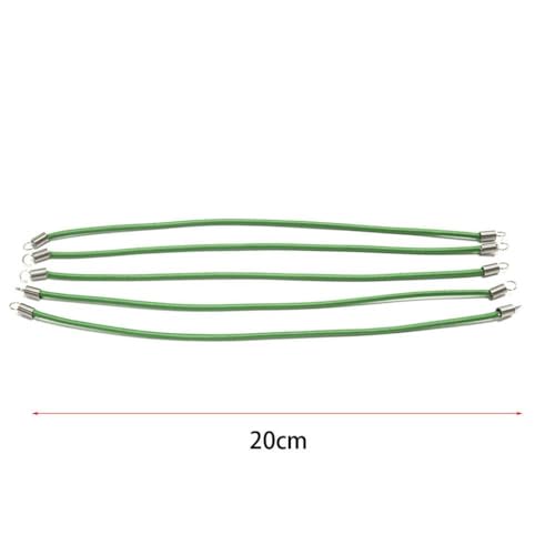 HAUTFENM 5pcs 15 cm 20 cm 30 cm Nylon elastisches Seil RC -Auto -Dachgepäckträger mit 1/10 1/18 1/24 RC -Crawler -Autos wie SCX24 kompatibel(Green 20cm) von HAUTFENM