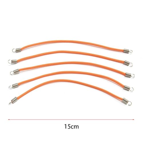 HAUTFENM 5pcs 15 cm 20 cm 30 cm Nylon elastisches Seil RC -Auto -Dachgepäckträger mit 1/10 1/18 1/24 RC -Crawler -Autos wie SCX24 kompatibel(Orange 15cm) von HAUTFENM