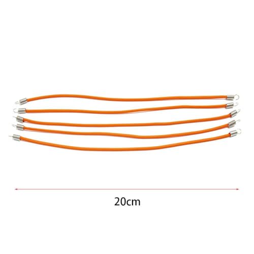HAUTFENM 5pcs 15 cm 20 cm 30 cm Nylon elastisches Seil RC -Auto -Dachgepäckträger mit 1/10 1/18 1/24 RC -Crawler -Autos wie SCX24 kompatibel(Orange 20cm) von HAUTFENM