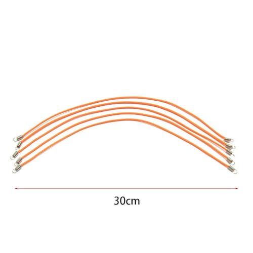 HAUTFENM 5pcs 15 cm 20 cm 30 cm Nylon elastisches Seil RC -Auto -Dachgepäckträger mit 1/10 1/18 1/24 RC -Crawler -Autos wie SCX24 kompatibel(Orange 30cm) von HAUTFENM