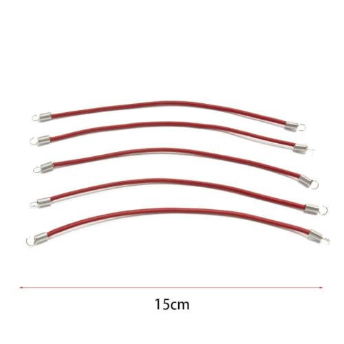 HAUTFENM 5pcs 15 cm 20 cm 30 cm Nylon elastisches Seil RC -Auto -Dachgepäckträger mit 1/10 1/18 1/24 RC -Crawler -Autos wie SCX24 kompatibel(Red 15cm) von HAUTFENM