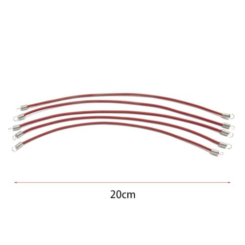 HAUTFENM 5pcs 15 cm 20 cm 30 cm Nylon elastisches Seil RC -Auto -Dachgepäckträger mit 1/10 1/18 1/24 RC -Crawler -Autos wie SCX24 kompatibel(Red 20cm) von HAUTFENM