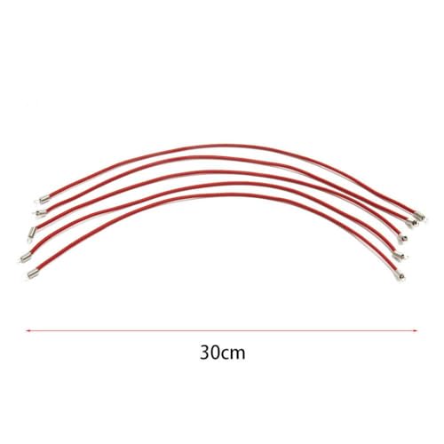 HAUTFENM 5pcs 15 cm 20 cm 30 cm Nylon elastisches Seil RC -Auto -Dachgepäckträger mit 1/10 1/18 1/24 RC -Crawler -Autos wie SCX24 kompatibel(Red 30cm) von HAUTFENM