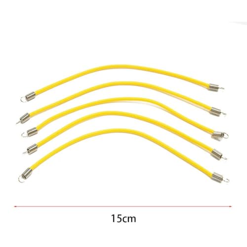 HAUTFENM 5pcs 15 cm 20 cm 30 cm Nylon elastisches Seil RC -Auto -Dachgepäckträger mit 1/10 1/18 1/24 RC -Crawler -Autos wie SCX24 kompatibel(Yellow 15cm) von HAUTFENM