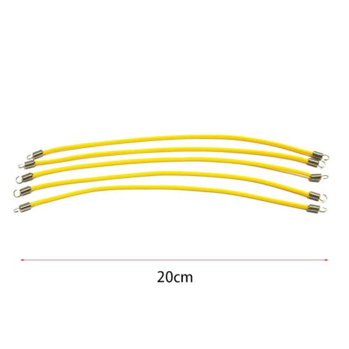 HAUTFENM 5pcs 15 cm 20 cm 30 cm Nylon elastisches Seil RC -Auto -Dachgepäckträger mit 1/10 1/18 1/24 RC -Crawler -Autos wie SCX24 kompatibel(Yellow 20cm) von HAUTFENM