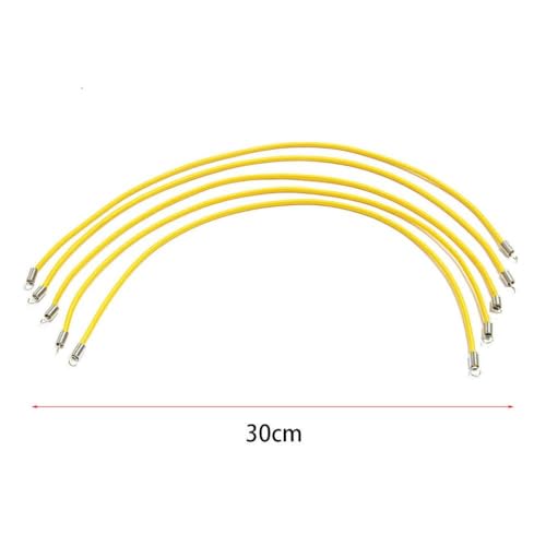 HAUTFENM 5pcs 15 cm 20 cm 30 cm Nylon elastisches Seil RC -Auto -Dachgepäckträger mit 1/10 1/18 1/24 RC -Crawler -Autos wie SCX24 kompatibel(Yellow 30cm) von HAUTFENM
