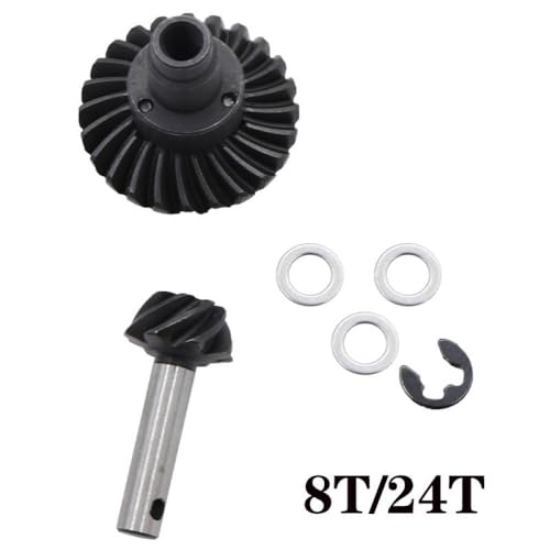 HAUTFENM 8T 24T 27T 30T 33T Stahl Helical Helical Helical Helcall Achle Getriebekompatibel mit 1 10 -Skala -RC -Crawler -Modellen wie II III 90046 AXI03014 RBX10 1 9 UTB(8T 24T) von HAUTFENM