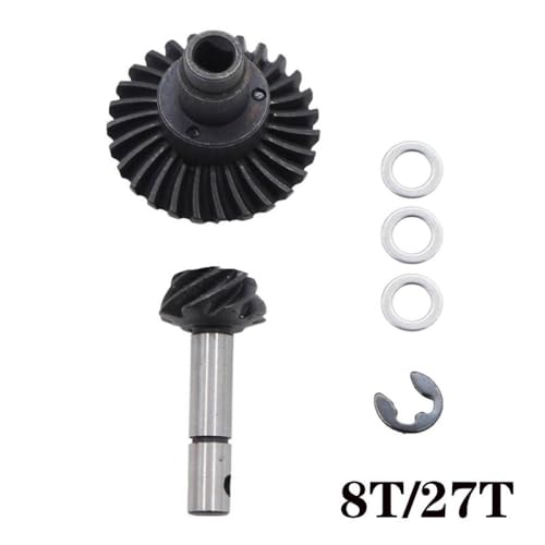 HAUTFENM 8T 24T 27T 30T 33T Stahl Helical Helical Helical Helcall Achle Getriebekompatibel mit 1 10 -Skala -RC -Crawler -Modellen wie II III 90046 AXI03014 RBX10 1 9 UTB(8T 27T) von HAUTFENM