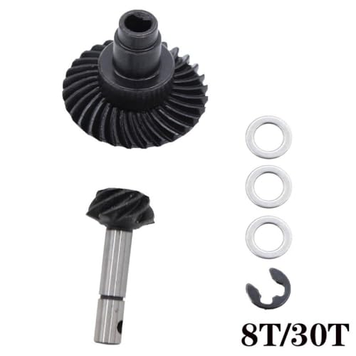HAUTFENM 8T 24T 27T 30T 33T Stahl Helical Helical Helical Helcall Achle Getriebekompatibel mit 1 10 -Skala -RC -Crawler -Modellen wie II III 90046 AXI03014 RBX10 1 9 UTB(8T 30T) von HAUTFENM