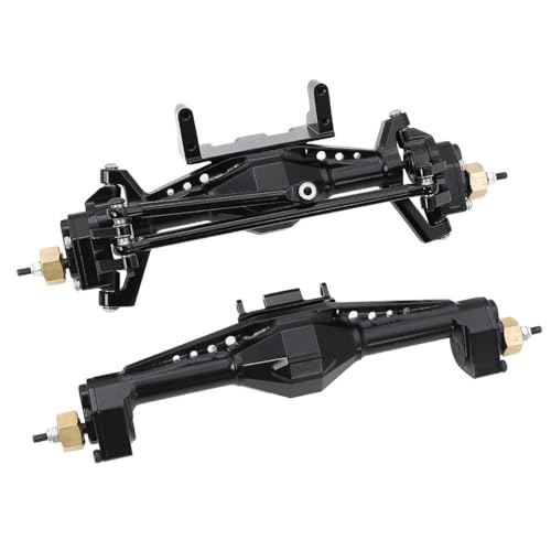 HAUTFENM Aluminium -Portalachse vorne und hinten mit Servohalterung kompatibel für 1 18 UTB18 RC -Auto -Upgrade -Teile(Set Black) von HAUTFENM