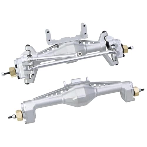 HAUTFENM Aluminium -Portalachse vorne und hinten mit Servohalterung kompatibel für 1 18 UTB18 RC -Auto -Upgrade -Teile(Set Silver) von HAUTFENM