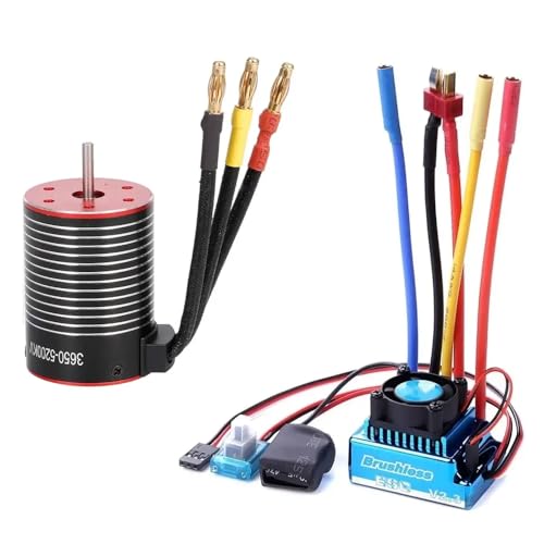 HAUTFENM Bürstenloser Motor 3650 3600KV 4500KV 5200KV mit 120A ESC -kompatibel für 1/8 1/10 RC -Auto -Drift -Rennen außerhalb des Straßenfahrzeugs(5200KV) von HAUTFENM