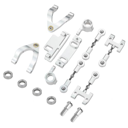HAUTFENM D12 D22 D32 D42 Metalllenker Lenkbecher Oberster unter dem unteren Arm Slider Drehen Block -Upgrade -Teile für 1 10 -Skala -RC -Automodelle mit verschiedenen Marken kompatibel(Silver) von HAUTFENM