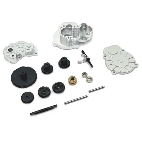 HAUTFENM FMS 1/24 RC Car Metal Metall Getriebe Getriebe Einrichten Aktualisierung Teile, die mit 1/24 RC -Modellen kompatibel sind(Silver) von HAUTFENM